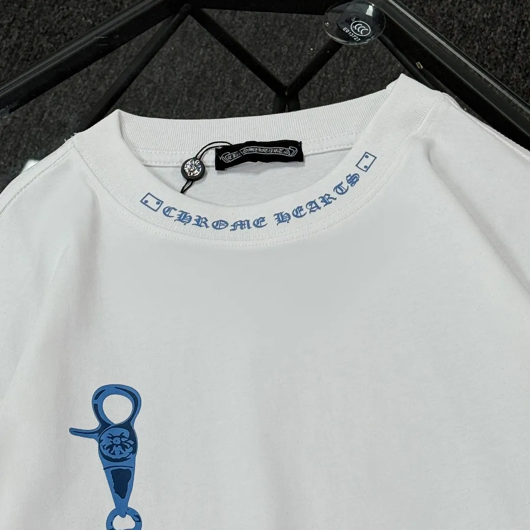 P190 Chrome Hearts 25 high-version long-sleeved fabrics made of 300 grams of high-density cotton, non-deformable, non-shrinking, complete with three labels, same style for men and women, process: digital printing, color: white, black SIZE: S-XL